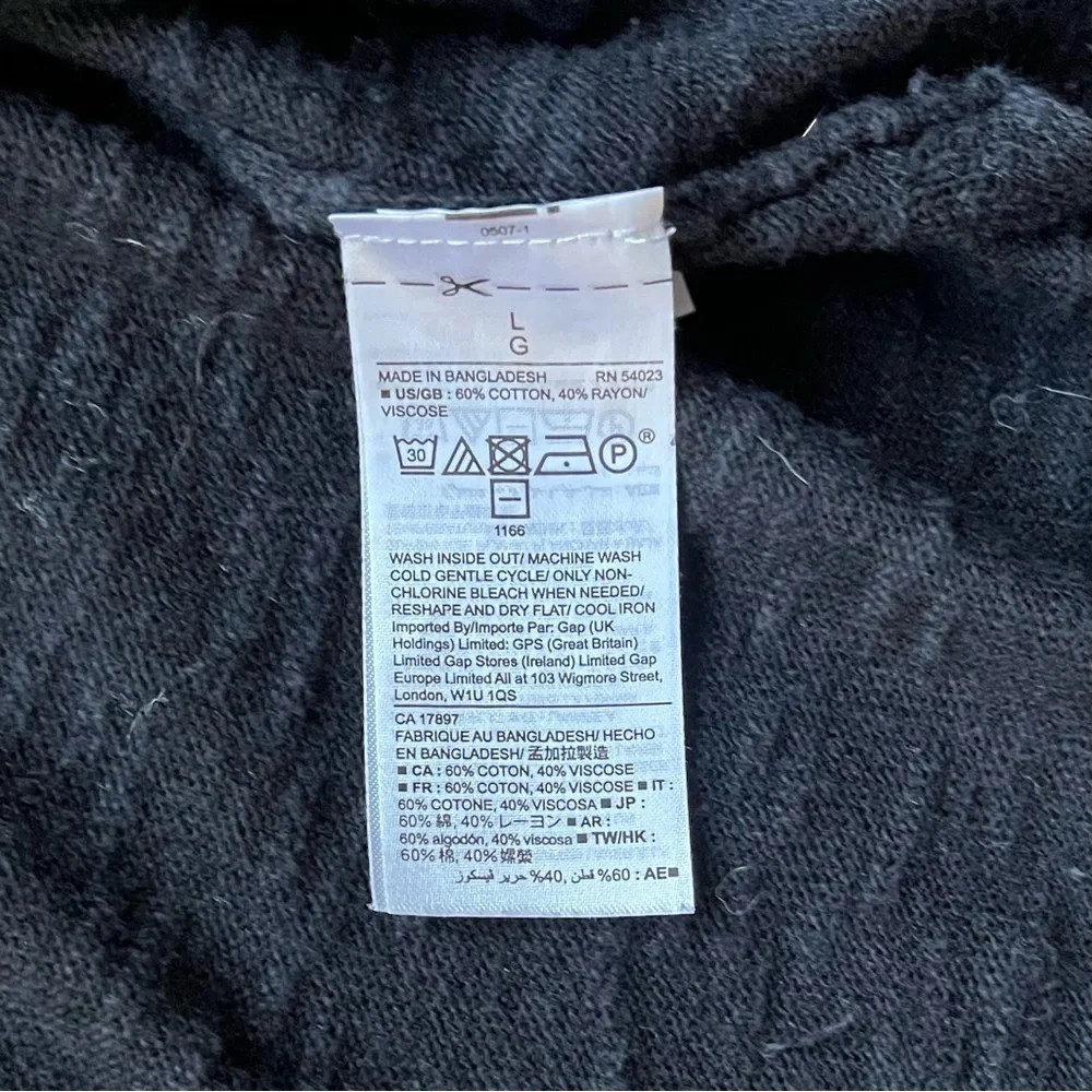 Lot of 2 Gap Factory Women's Open Front Slub Knit Cardigans - L - Black & Blue - Picture 5 of 9